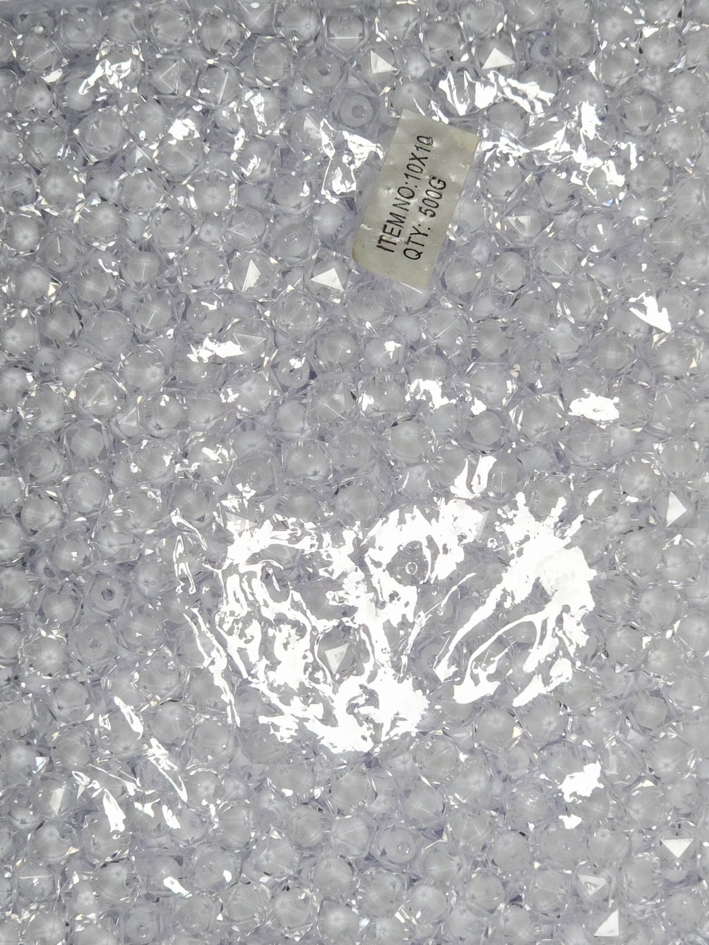 كريستال سداسي محقون لون أبيض مقاس 10