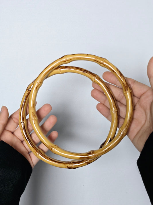فريم خشب بامبو مدور كبير