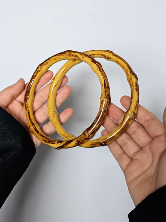 فريم خشب بامبو مدور صغير