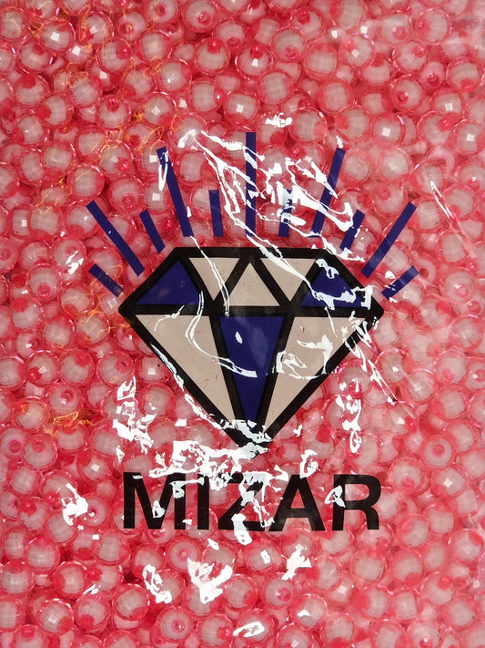 خرز كريستال محقون مدور لون بينك مقاس 10